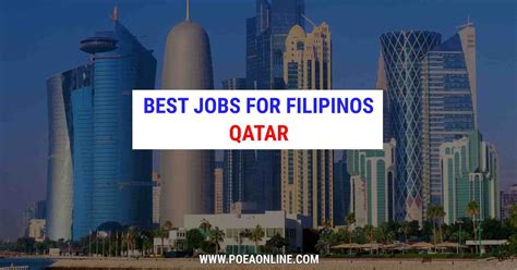 poea jobs in qatar|Top 10 Jobs for Filipinos in Qatar .